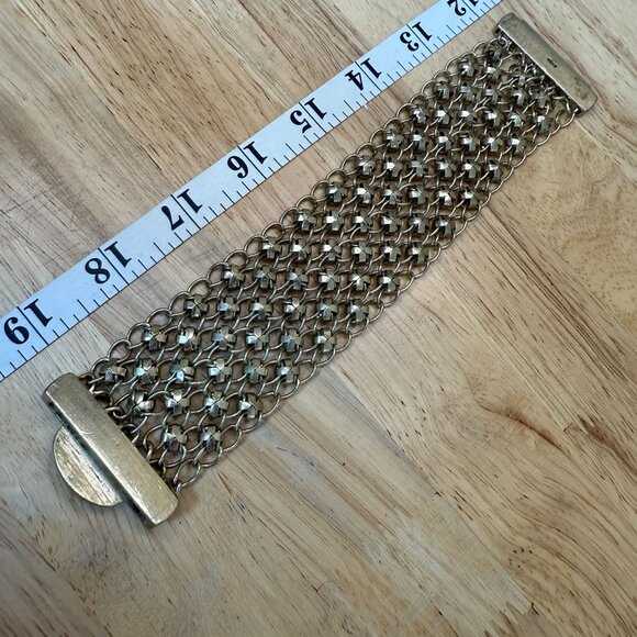 Monet Vintage Magnetic Bracelet With Yellow Cabochon & Cream Enamel Accents Size - Picture 7 of 12